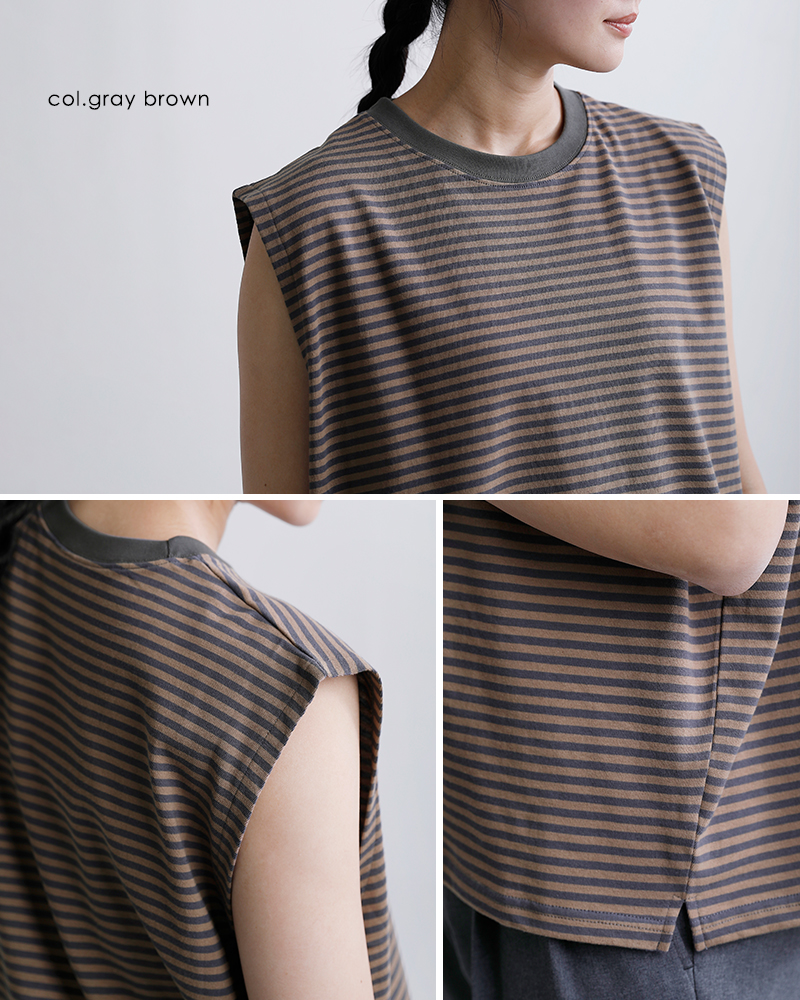 STARANDSTRIPE(スターアンドストライプ)コットン ノースリーブ クルーネック プルオーバー ssmd-200