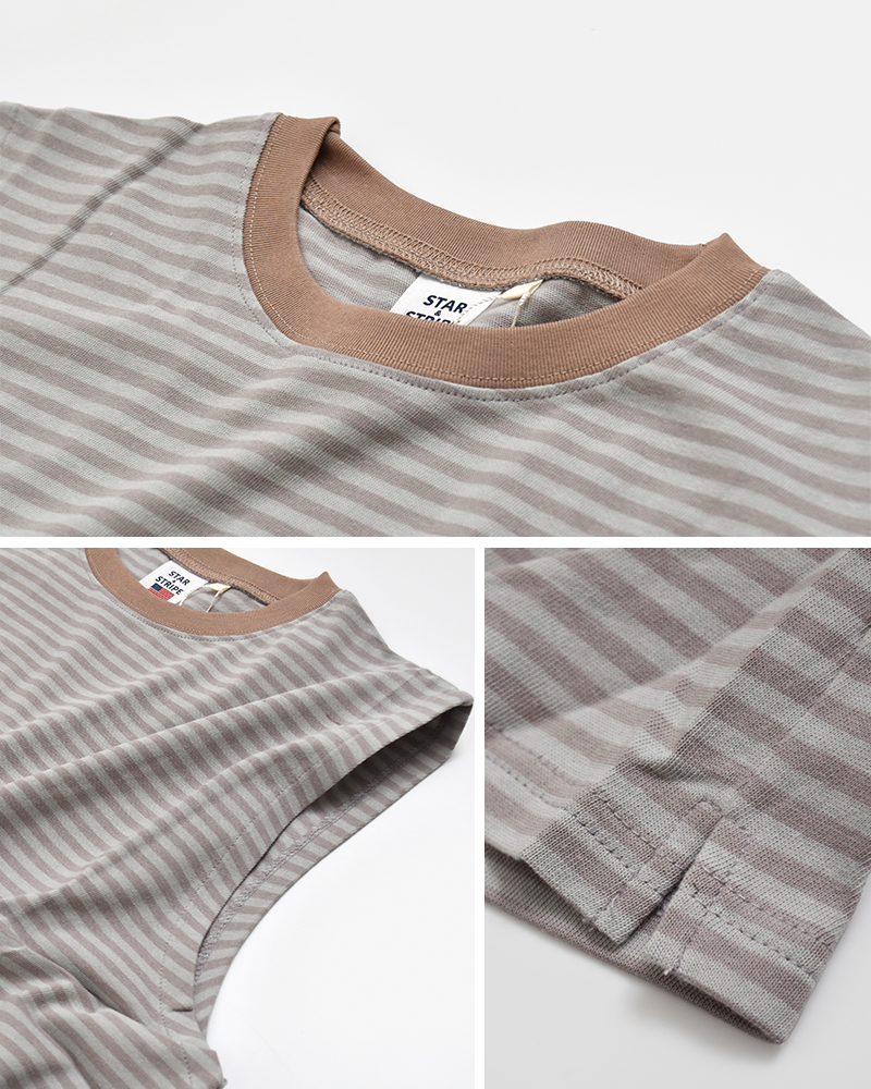 STARANDSTRIPE(スターアンドストライプ)コットン ノースリーブ クルーネック プルオーバー ssmd-200