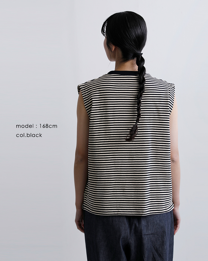 STARANDSTRIPE(スターアンドストライプ)コットン ノースリーブ クルーネック プルオーバー ssmd-200