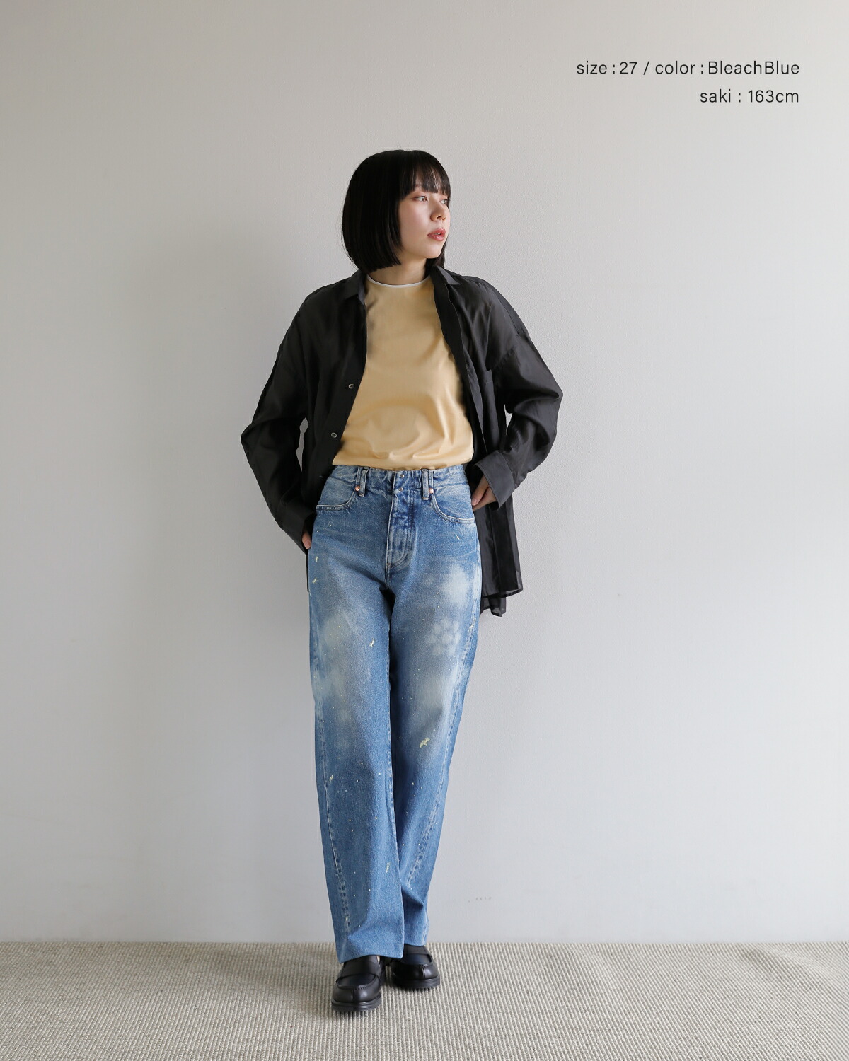 TANAKA(タナカ)コットンセルビッチデニムミッドライズストレートトラウザーパンツ“STRAIGHTJEANTROUSERS”st-126-same1
