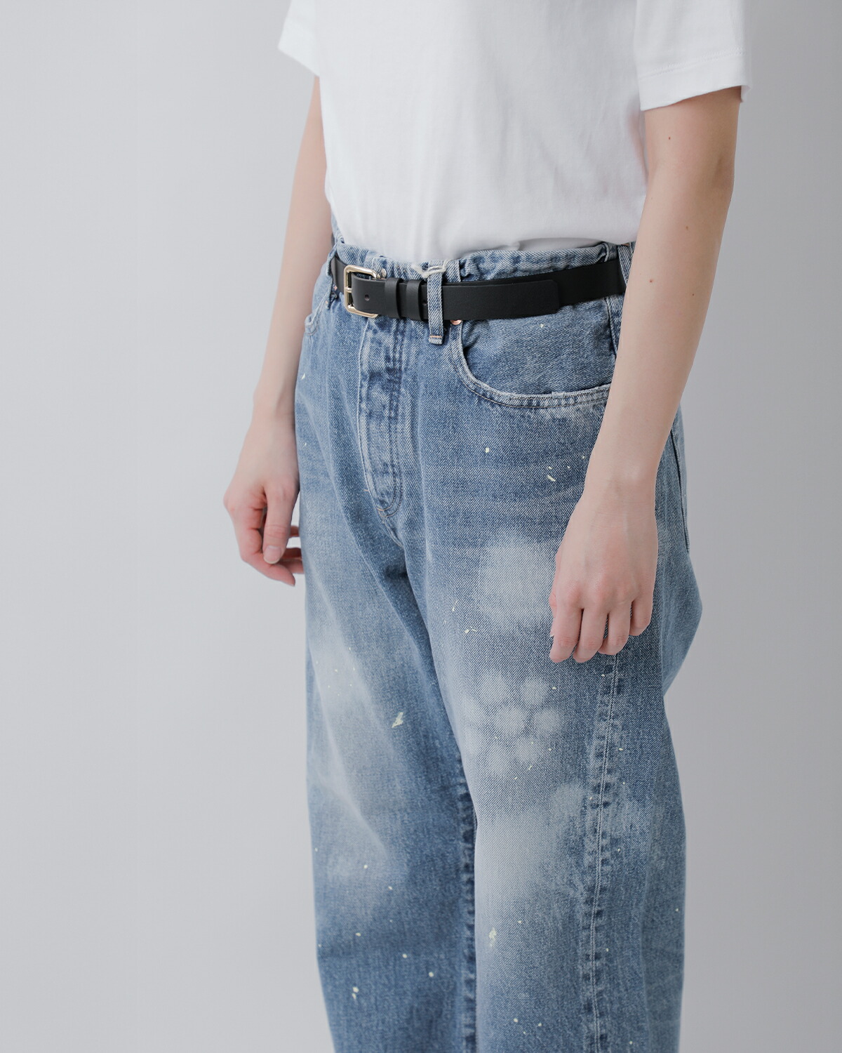 TANAKA(タナカ)コットンセルビッチデニムミッドライズストレートトラウザーパンツ“STRAIGHTJEANTROUSERS”st-126-same1