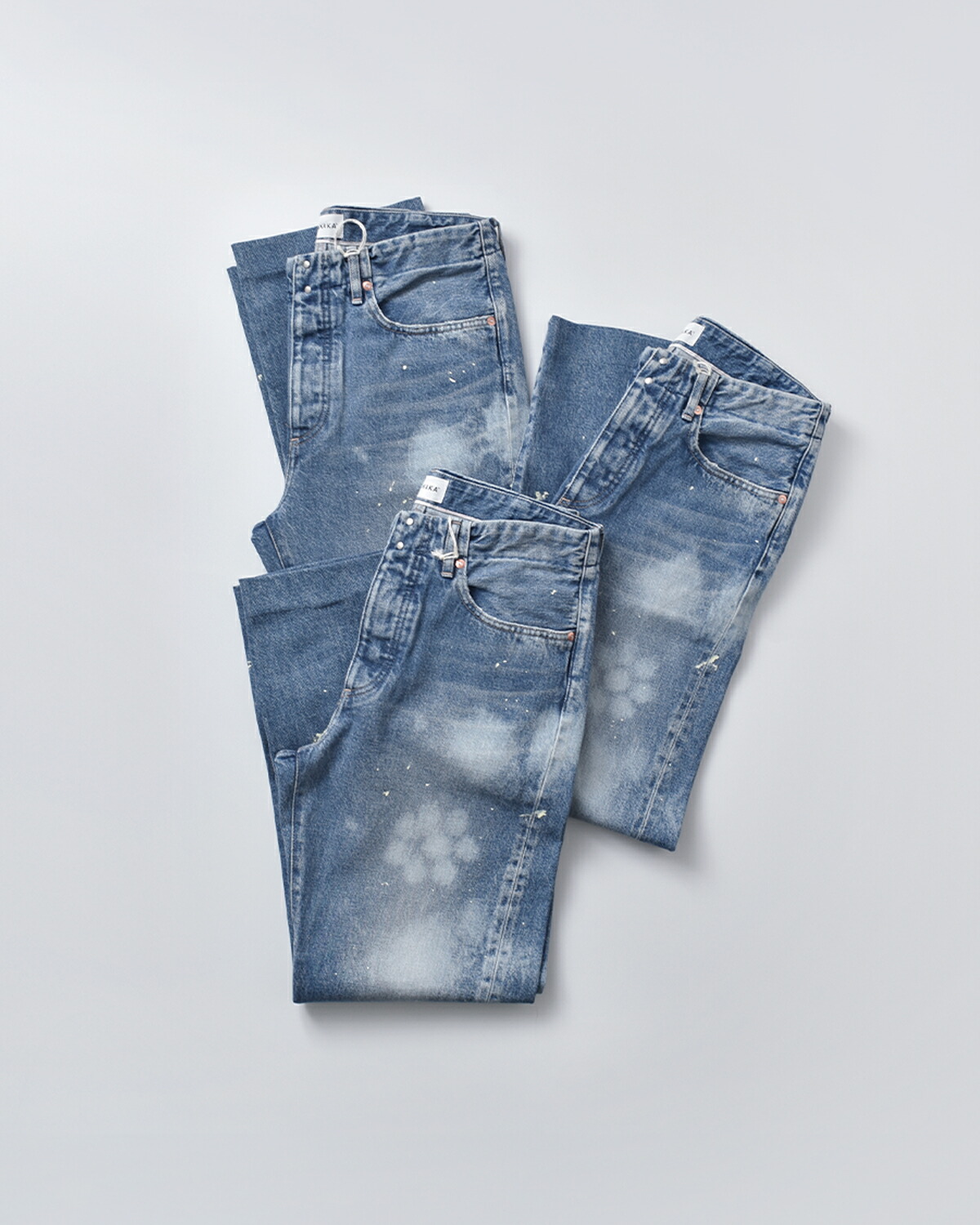 TANAKA(タナカ)コットンセルビッチデニムミッドライズストレートトラウザーパンツ“STRAIGHTJEANTROUSERS”st-126-same1
