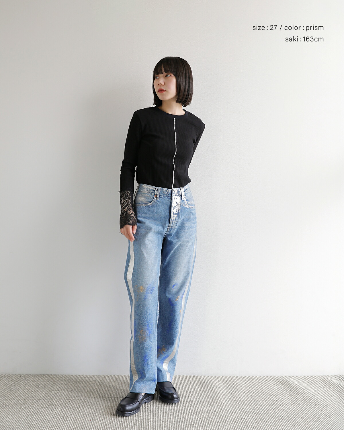 TANAKA(タナカ)コットンセルビッチデニムミッドライズストレートトラウザーパンツ“STRAIGHTJEANTROUSERS”st-126-same2
