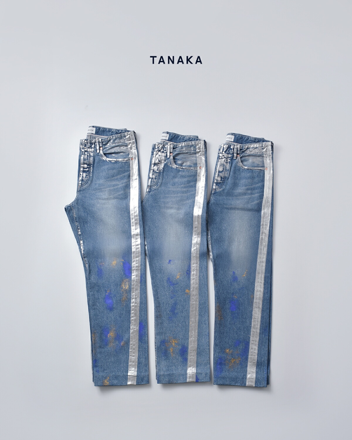 TANAKA(タナカ)コットン セルビッチ デニム ミッドライズ ストレート トラウザー パンツ “STRAIGHT JEAN TROUSERS”st-126-same2