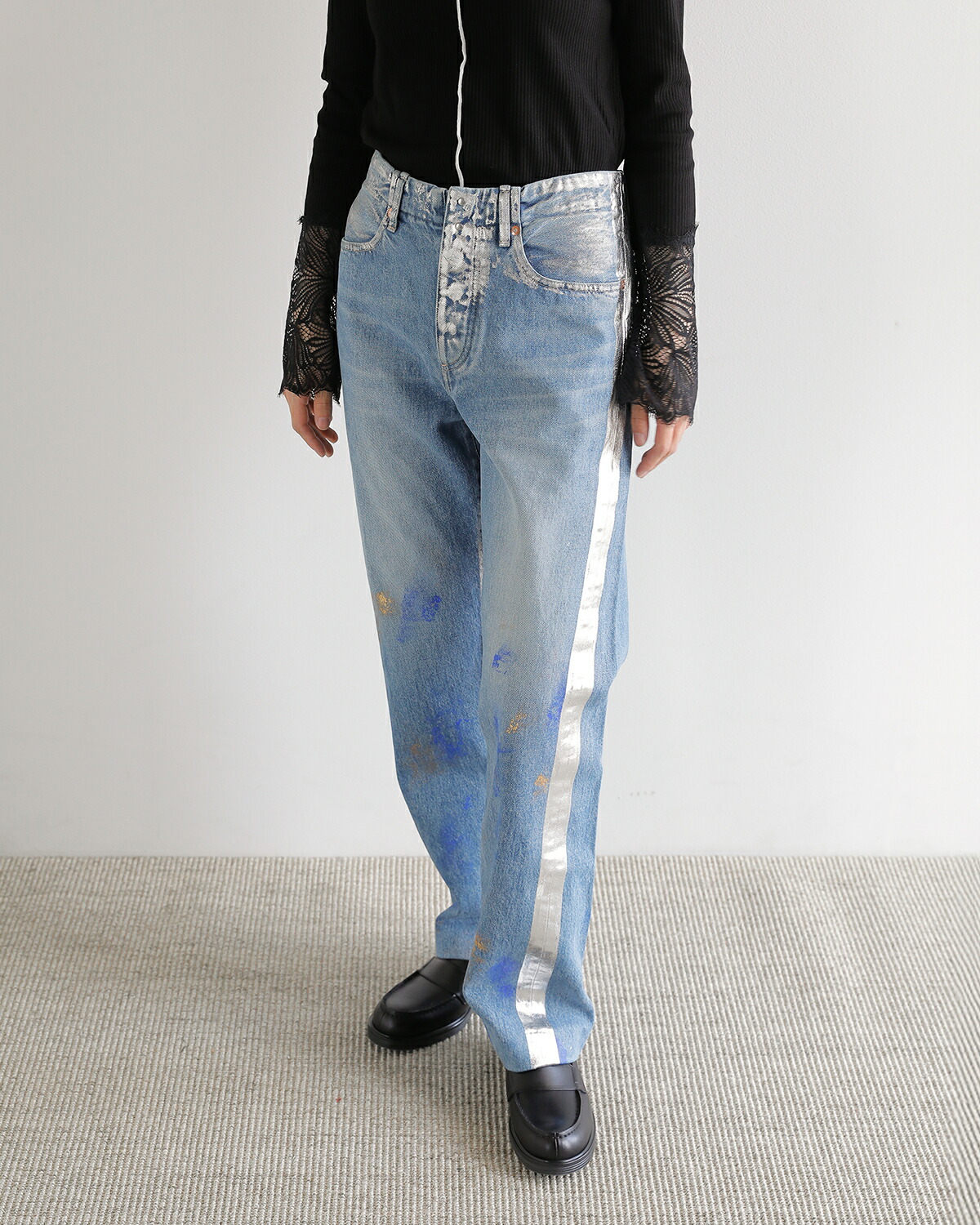 TANAKA(タナカ)コットンセルビッチデニムミッドライズストレートトラウザーパンツ“STRAIGHTJEANTROUSERS”st-126-same2