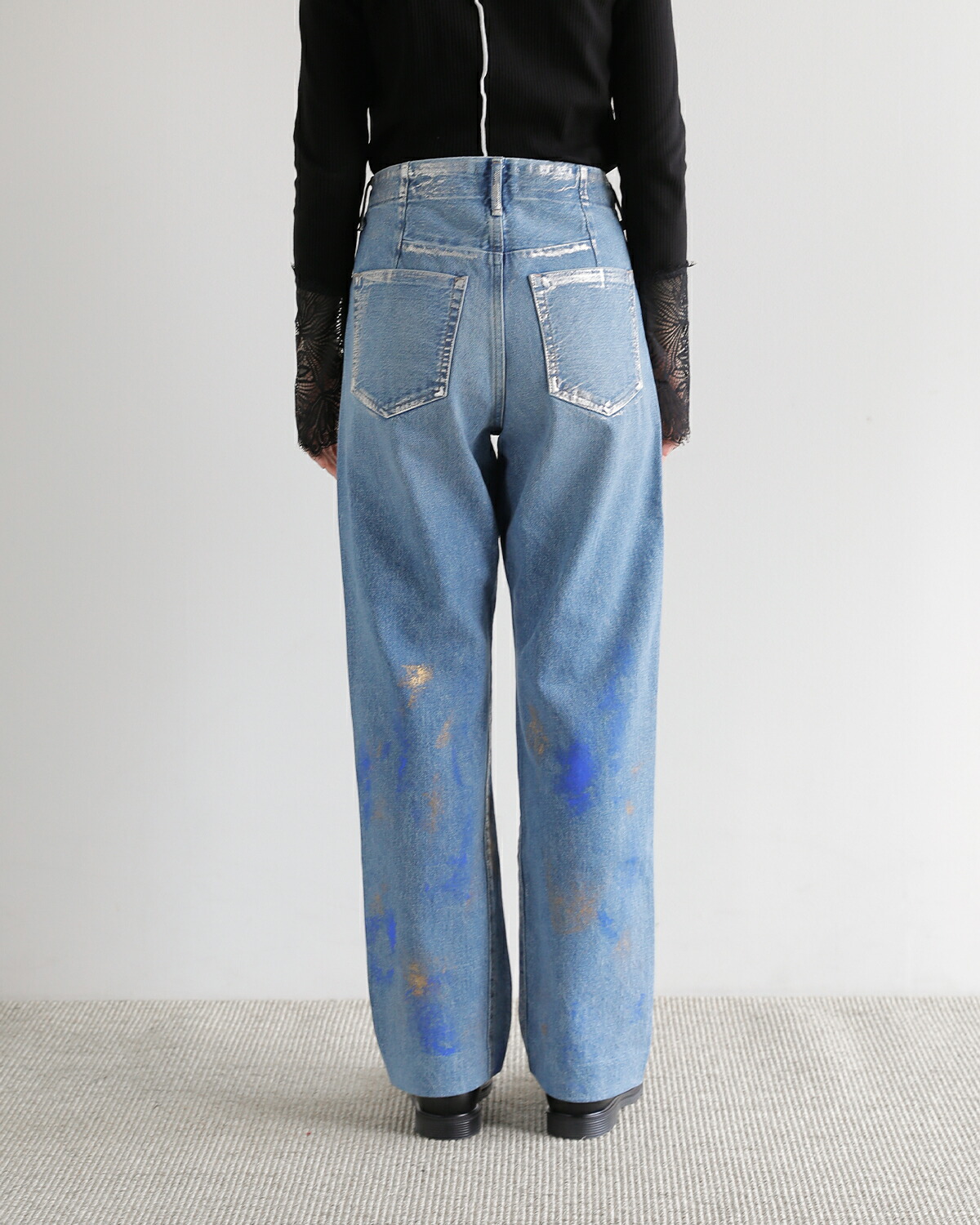 TANAKA(タナカ)コットンセルビッチデニムミッドライズストレートトラウザーパンツ“STRAIGHTJEANTROUSERS”st-126-same2