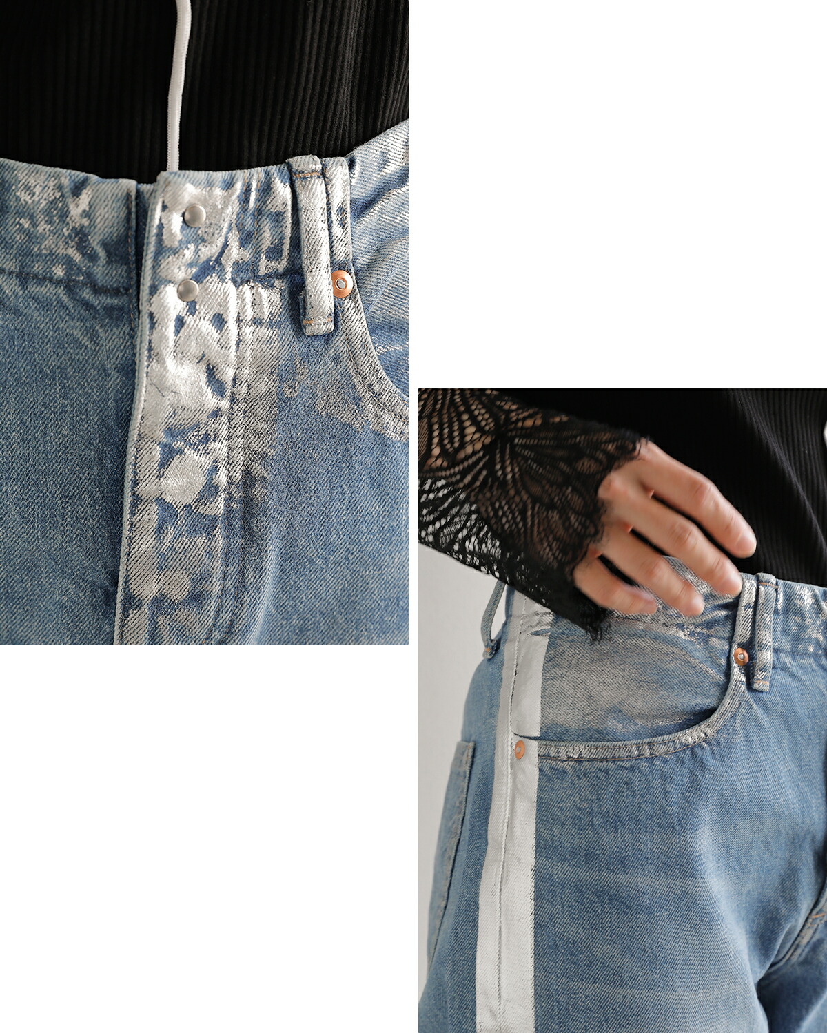 TANAKA(タナカ)コットンセルビッチデニムミッドライズストレートトラウザーパンツ“STRAIGHTJEANTROUSERS”st-126-same2