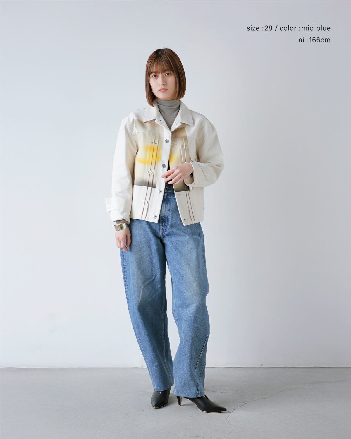TANAKA(タナカ)コットンテーパードデニムスーパーハイライズトラウザーパンツ“TAPEREDJEANTROUSERS”st-134-same1