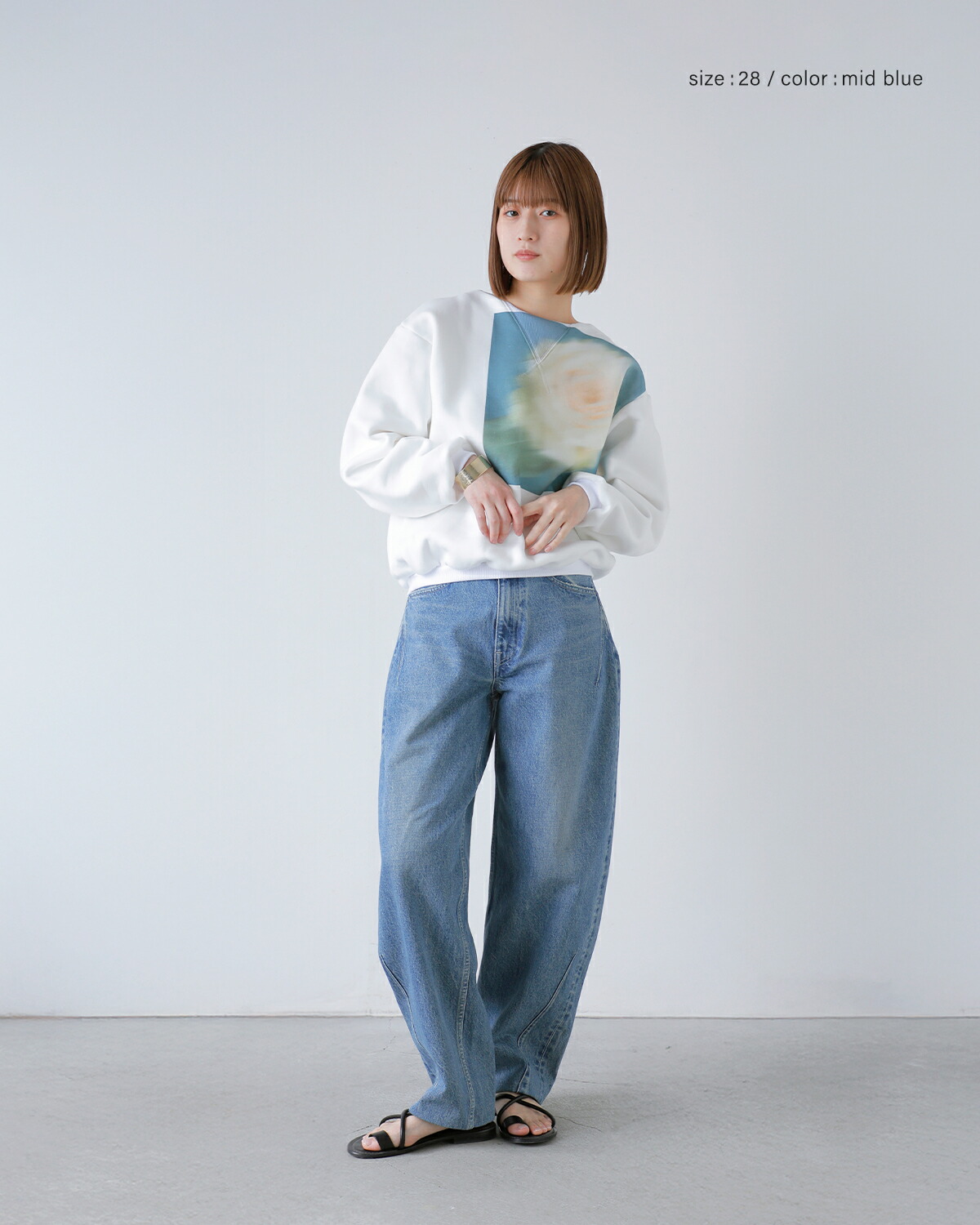 TANAKA(タナカ)コットンテーパードデニムスーパーハイライズトラウザーパンツ“TAPEREDJEANTROUSERS”st-134-same1