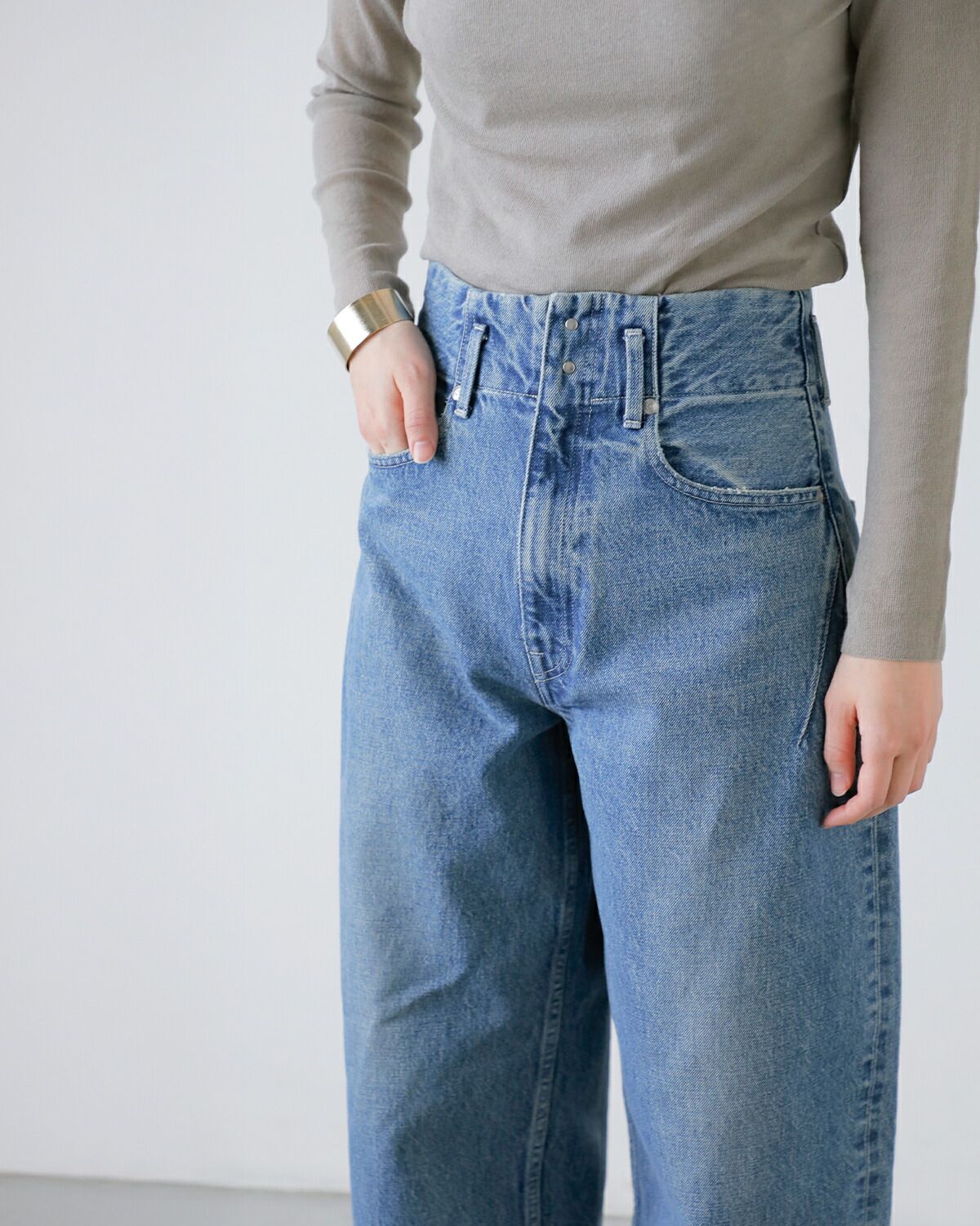 TANAKA(タナカ)コットンテーパードデニムスーパーハイライズトラウザーパンツ“TAPEREDJEANTROUSERS”st-134-same1