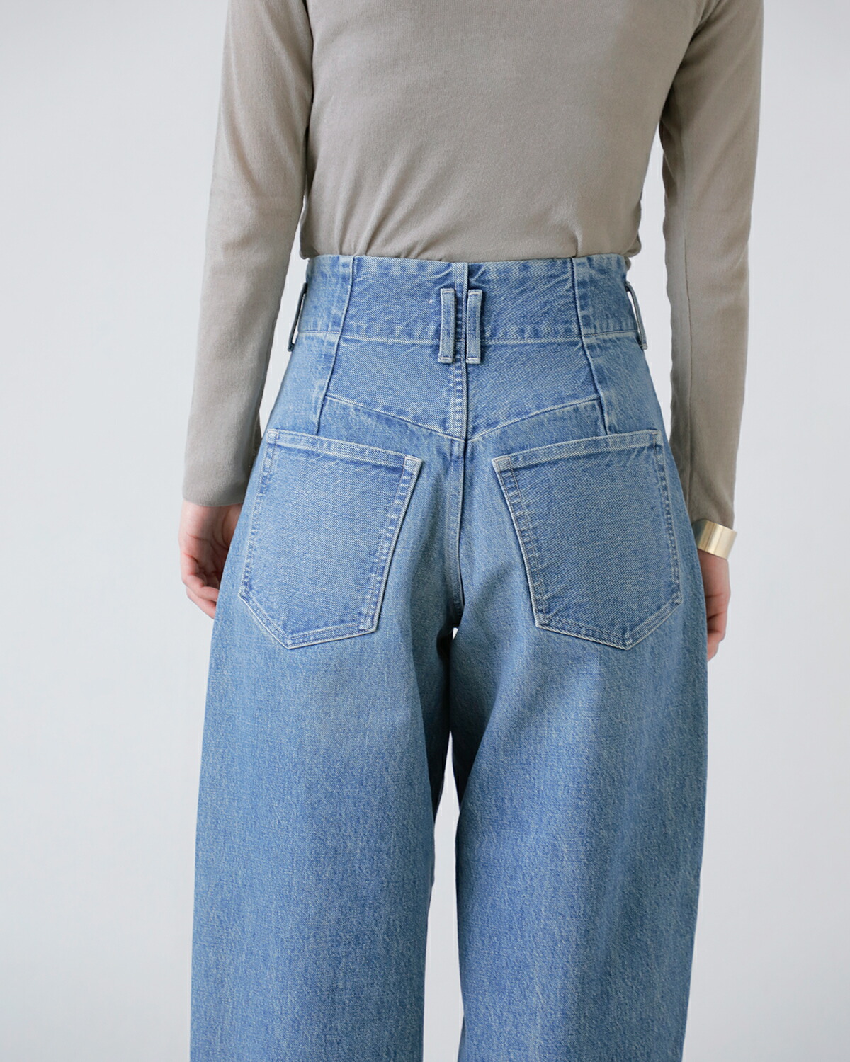 TANAKA(タナカ)コットンテーパードデニムスーパーハイライズトラウザーパンツ“TAPEREDJEANTROUSERS”st-134-same1