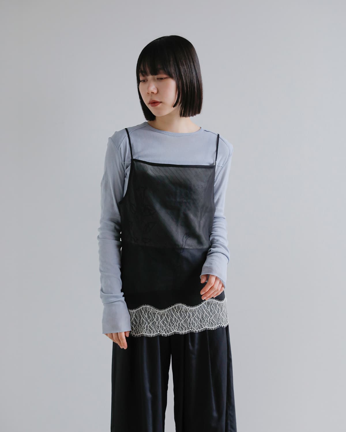 TANAKA(タナカ)リバーシブル裾レースキャミソール  “COMBI-CAMI TOP” st-263