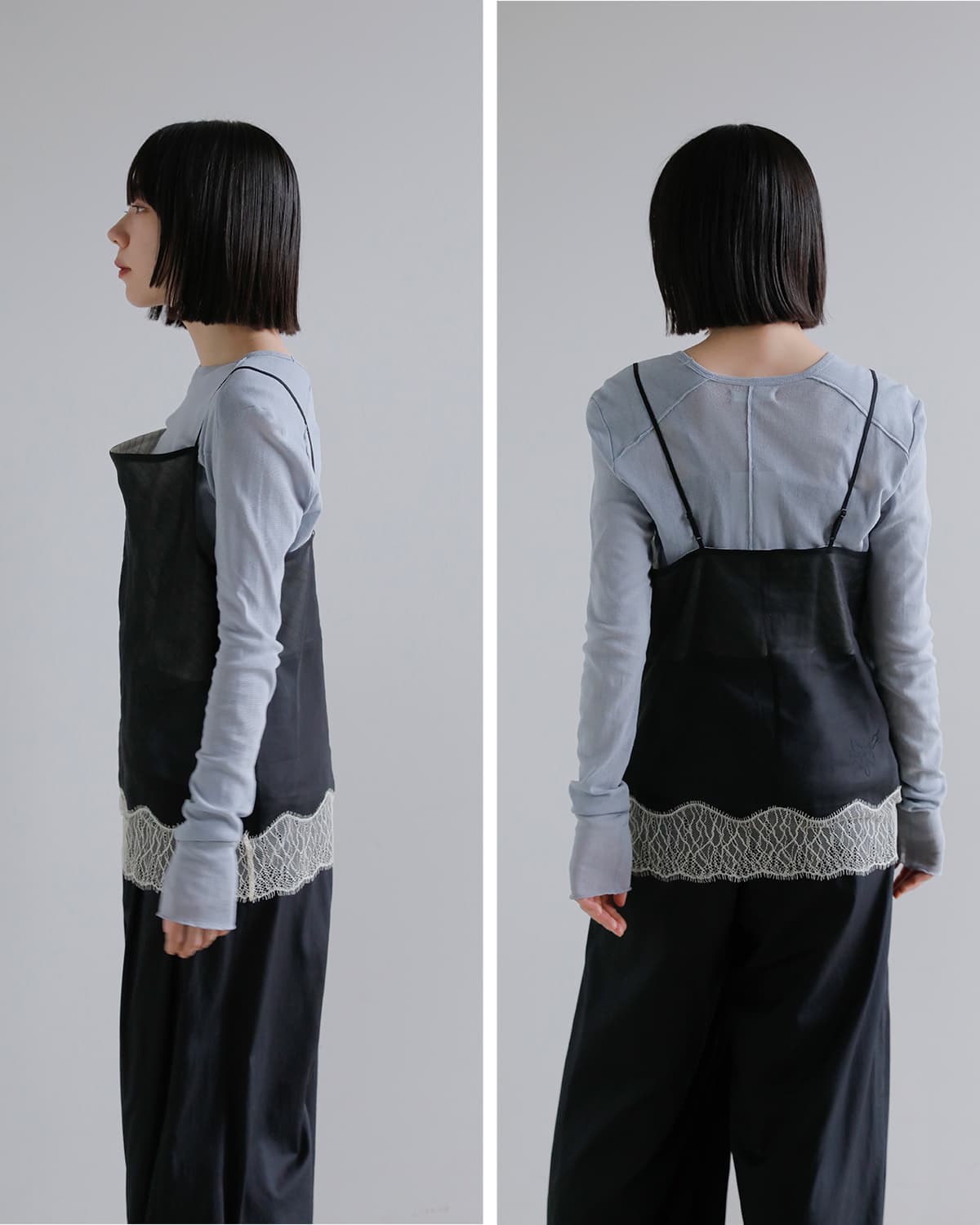 TANAKA(タナカ)リバーシブル裾レースキャミソール  “COMBI-CAMI TOP” st-263