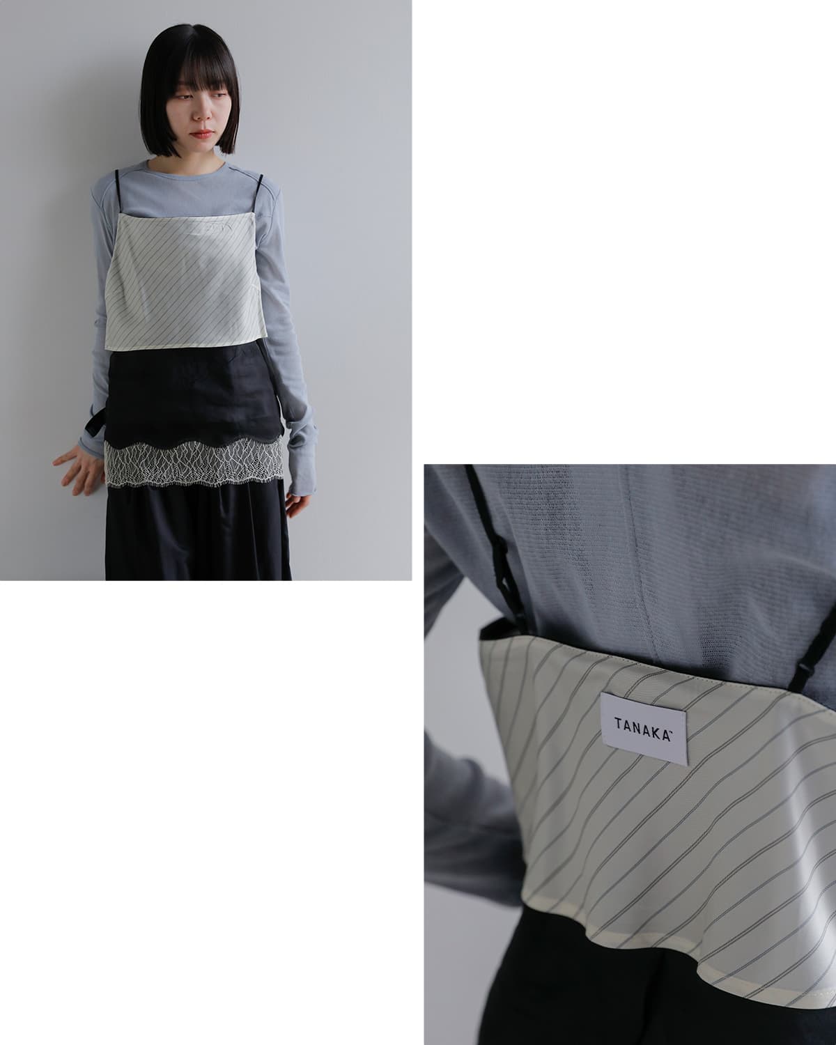TANAKA(タナカ)リバーシブル裾レースキャミソール  “COMBI-CAMI TOP” st-263