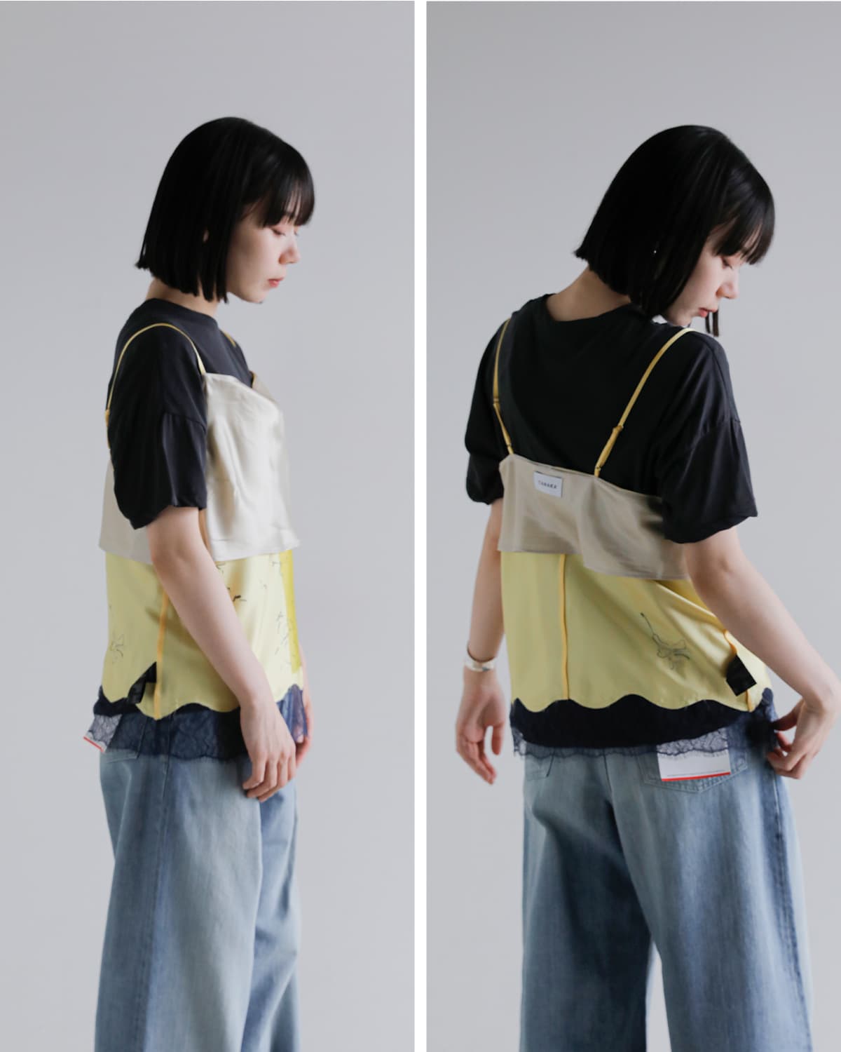 TANAKA(タナカ)リバーシブル裾レースキャミソール  “COMBI-CAMI TOP” st-263
