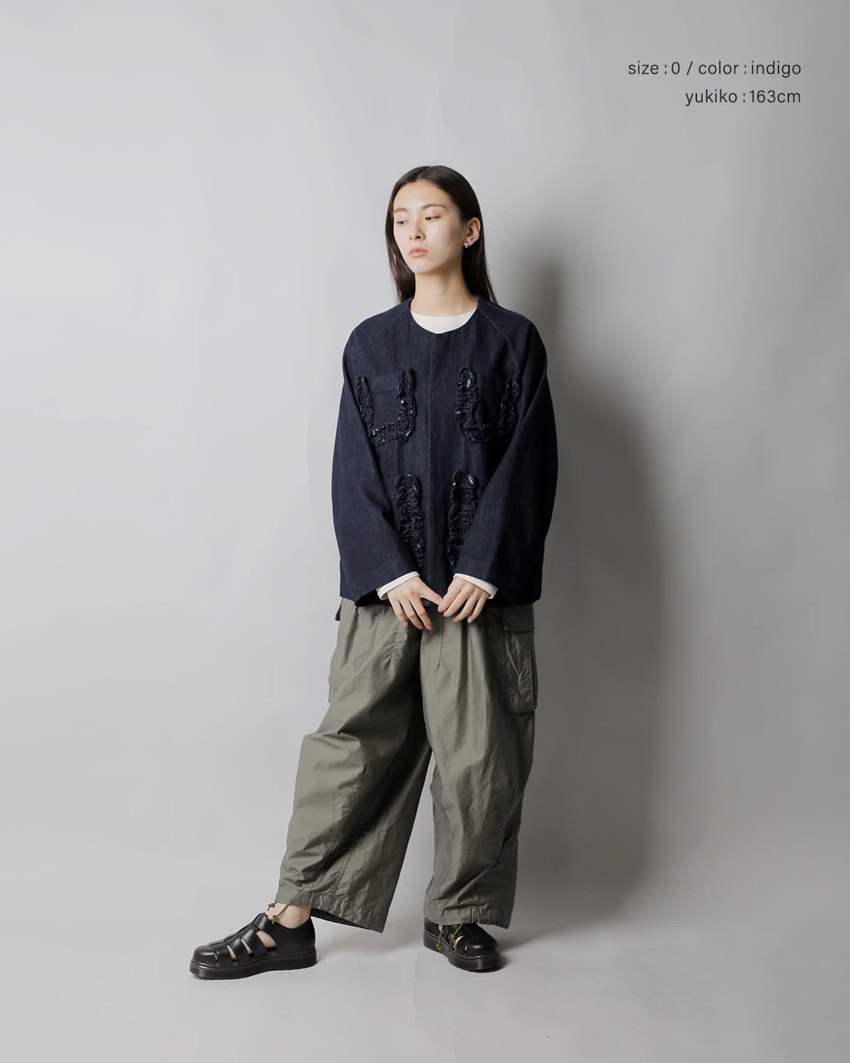 RHODOLIRIONデニム フリルポケット カバーオール “Frill Pockets Coveralls” sw1010