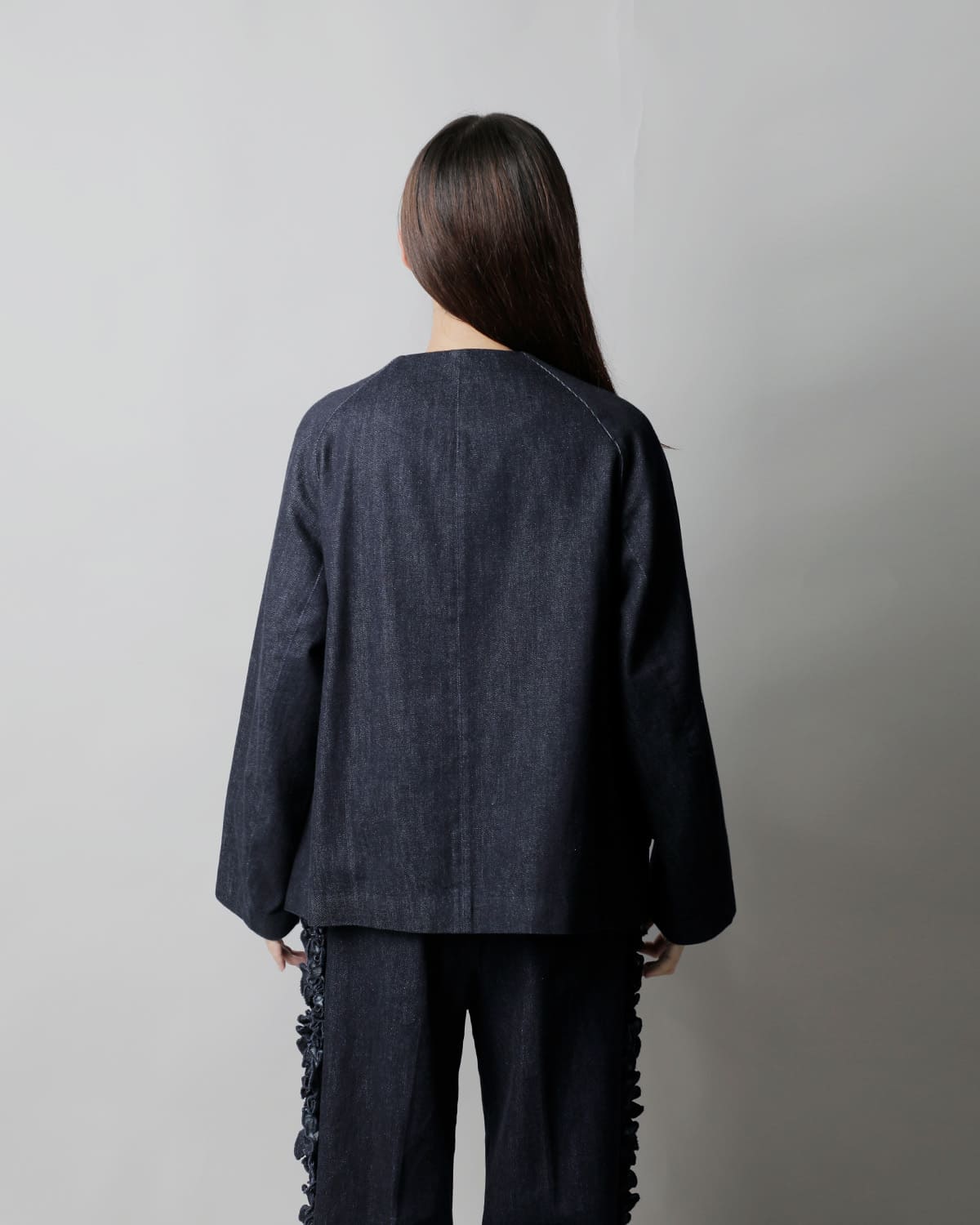 RHODOLIRIONデニム フリルポケット カバーオール “Frill Pockets Coveralls” sw1010