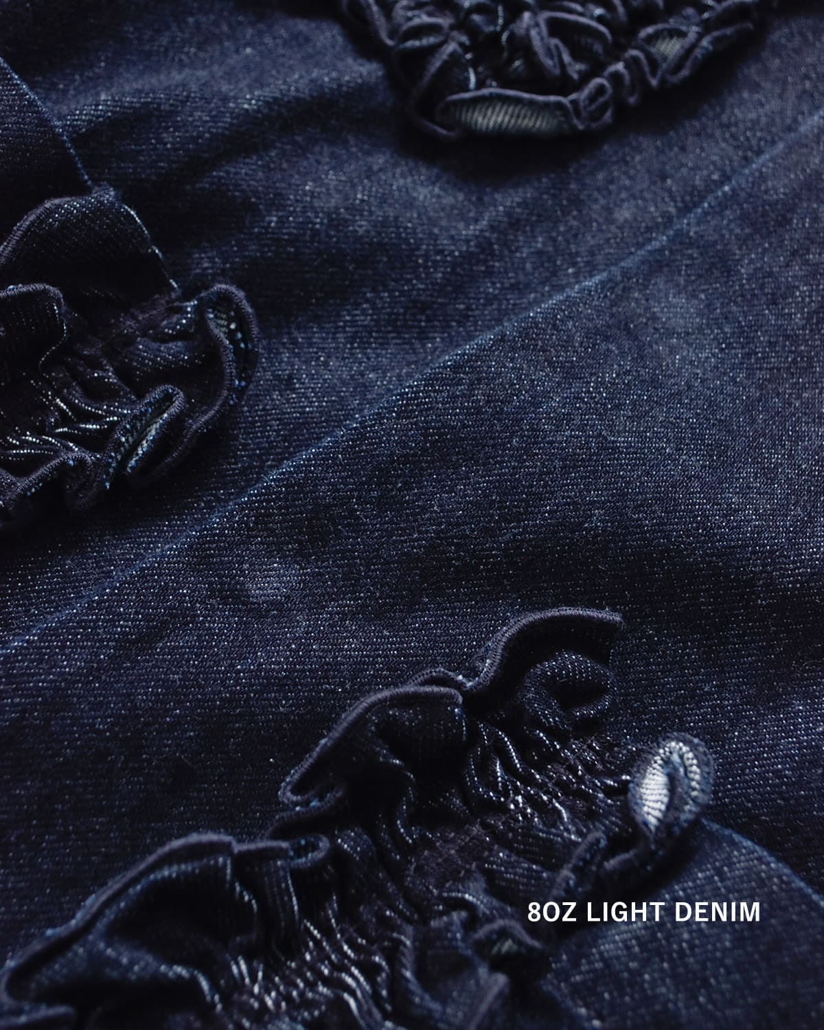 RHODOLIRIONデニム フリルポケット カバーオール “Frill Pockets Coveralls” sw1010