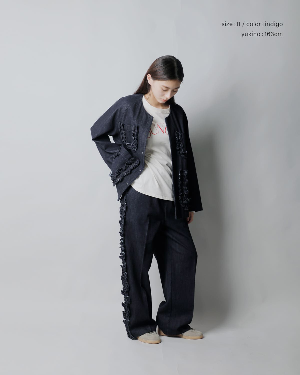 RHODOLIRIONデニム フリルサイド フレアパンツ “Frill Side Flare Pant” sw1011