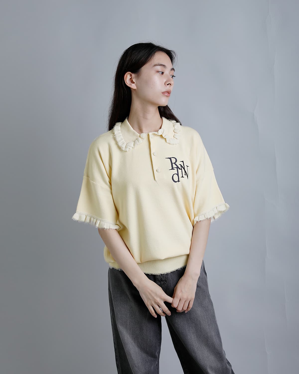 RHODOLIRION刺繍 半袖ポロシャツ “Embroidery Polo Sweater” sw1046