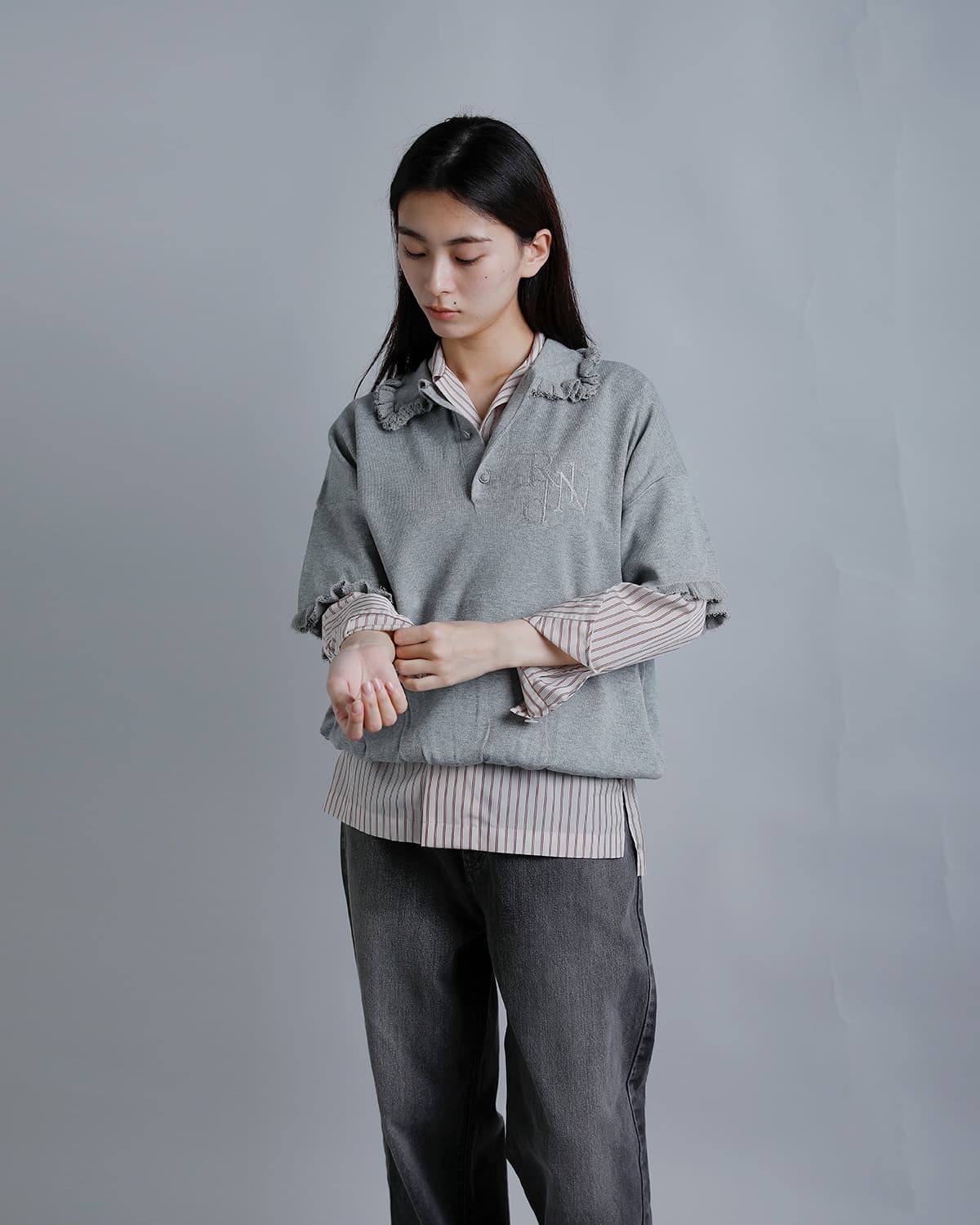 RHODOLIRION刺繍 半袖ポロシャツ “Embroidery Polo Sweater” sw1046