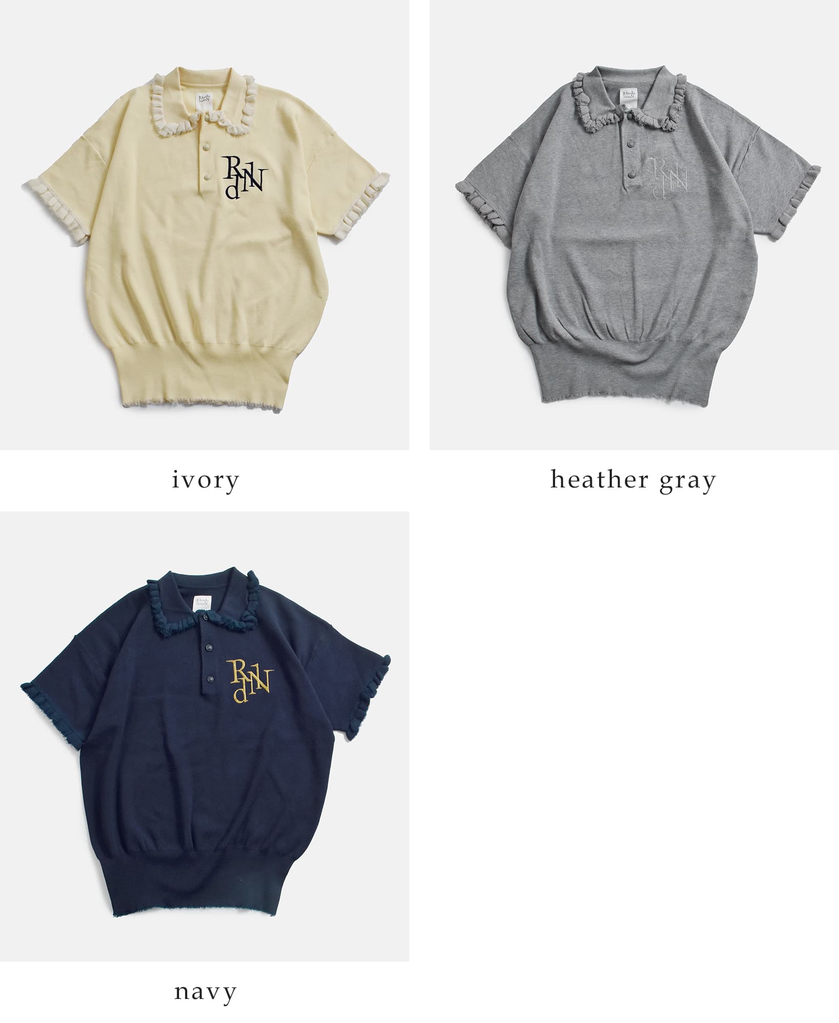 RHODOLIRION刺繍 半袖ポロシャツ “Embroidery Polo Sweater” sw1046