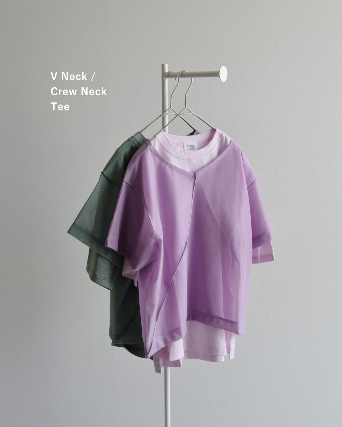 RHODOLIRIONVネッククルーネック ユニットトップス “V Neck/Crew Neck Tee” sw1063