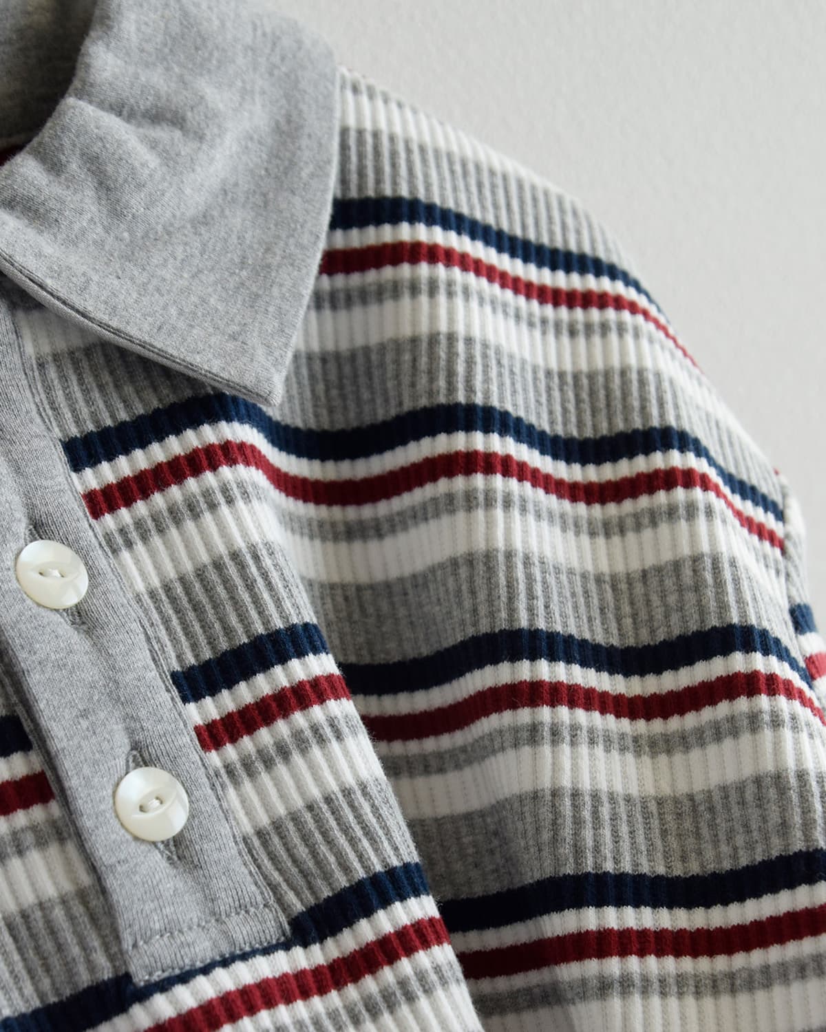 RHODOLIRIONコットン ランダムストライプ ポロシャツ “Polo Shirt” sw1071