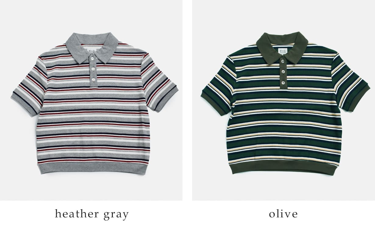 RHODOLIRIONコットン ランダムストライプ ポロシャツ “Polo Shirt” sw1071