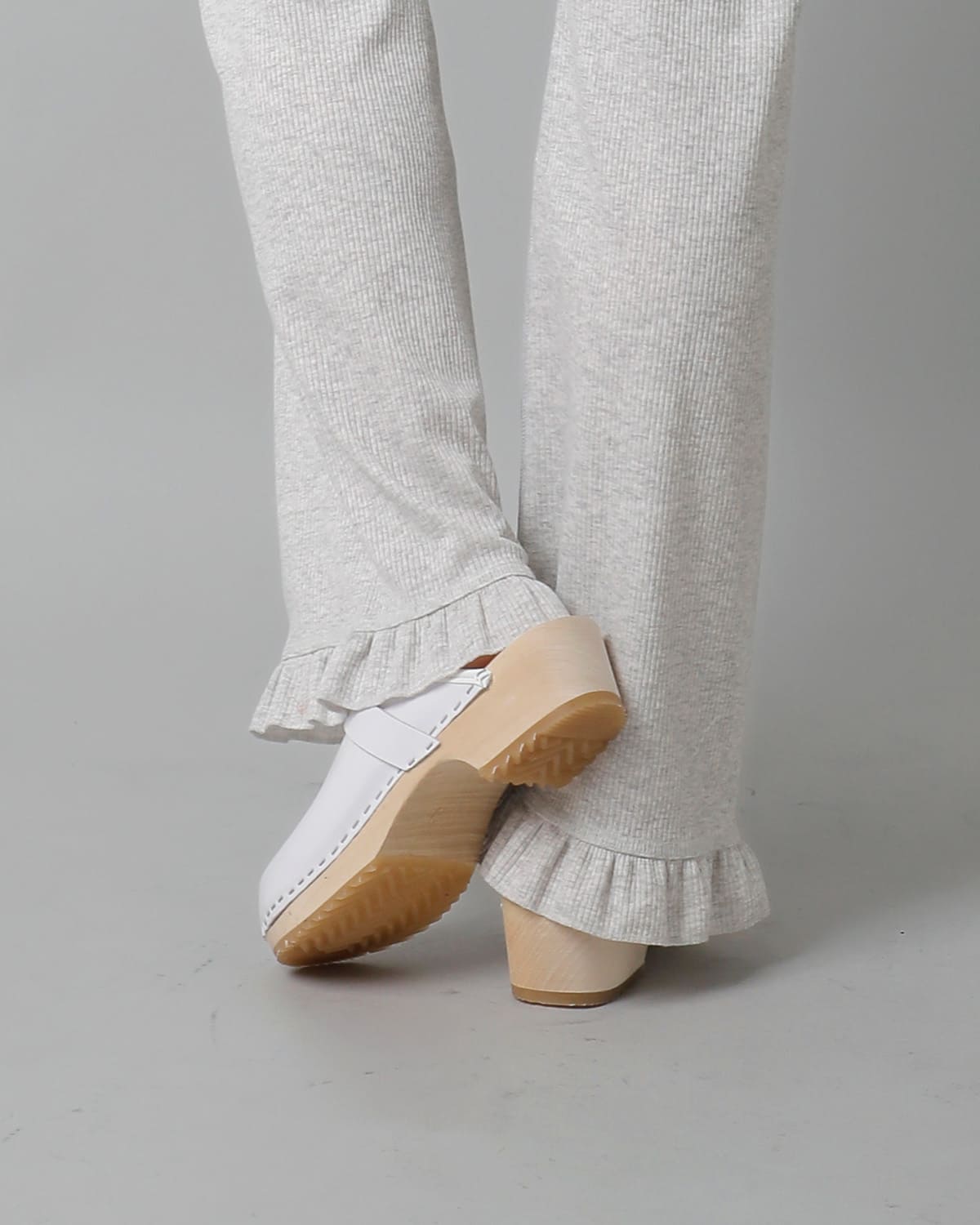 RHODOLIRIONコットン リブ フリル パンツ “Ribbed Frill Pant” sw1084