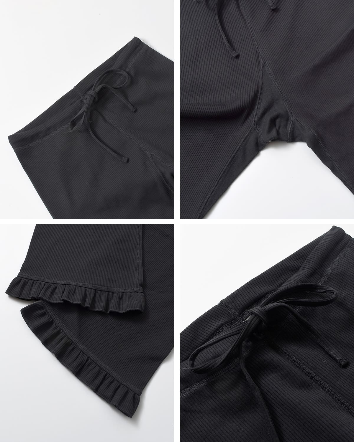 RHODOLIRIONコットン リブ フリル パンツ “Ribbed Frill Pant” sw1084