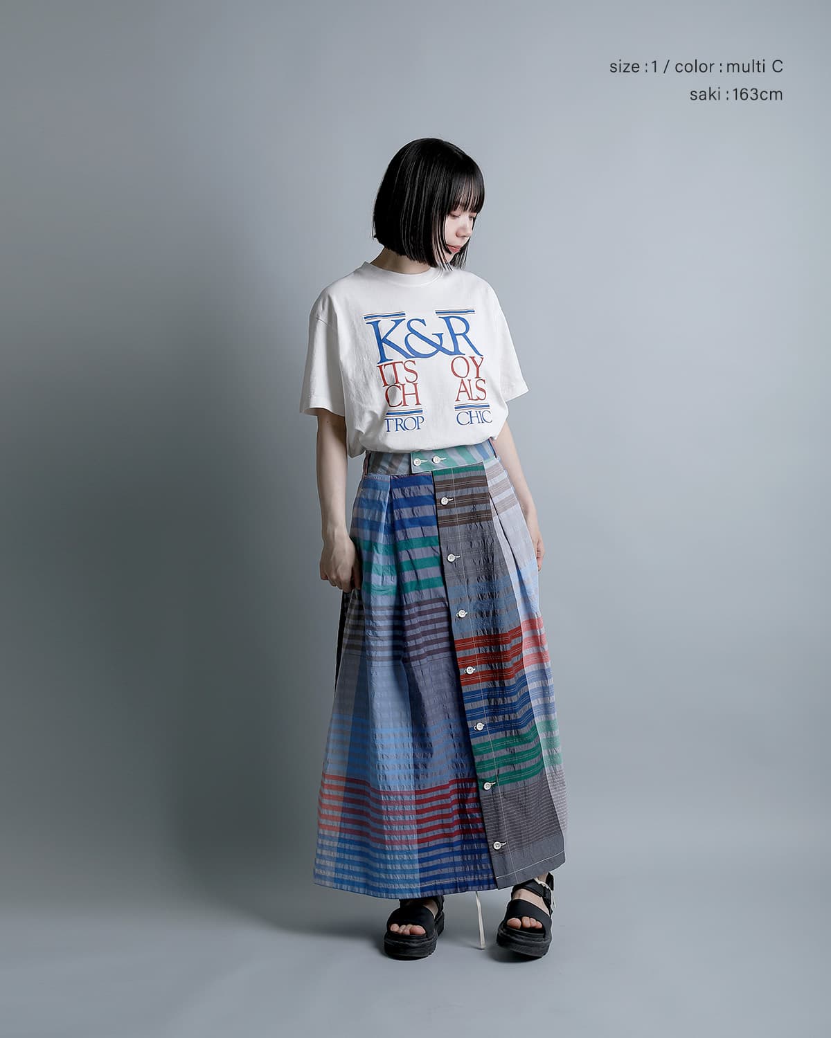 ENGINEERED GARMENTSコットン ビッグプレイドチェック タックスカート “Tuck Skirt” sw552