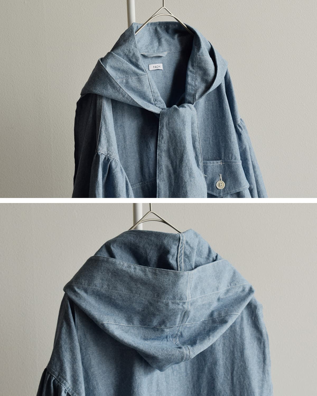 tActiコットンシャンブレー フーデッドフィールドドレス “Hooded Field Dress” sw814