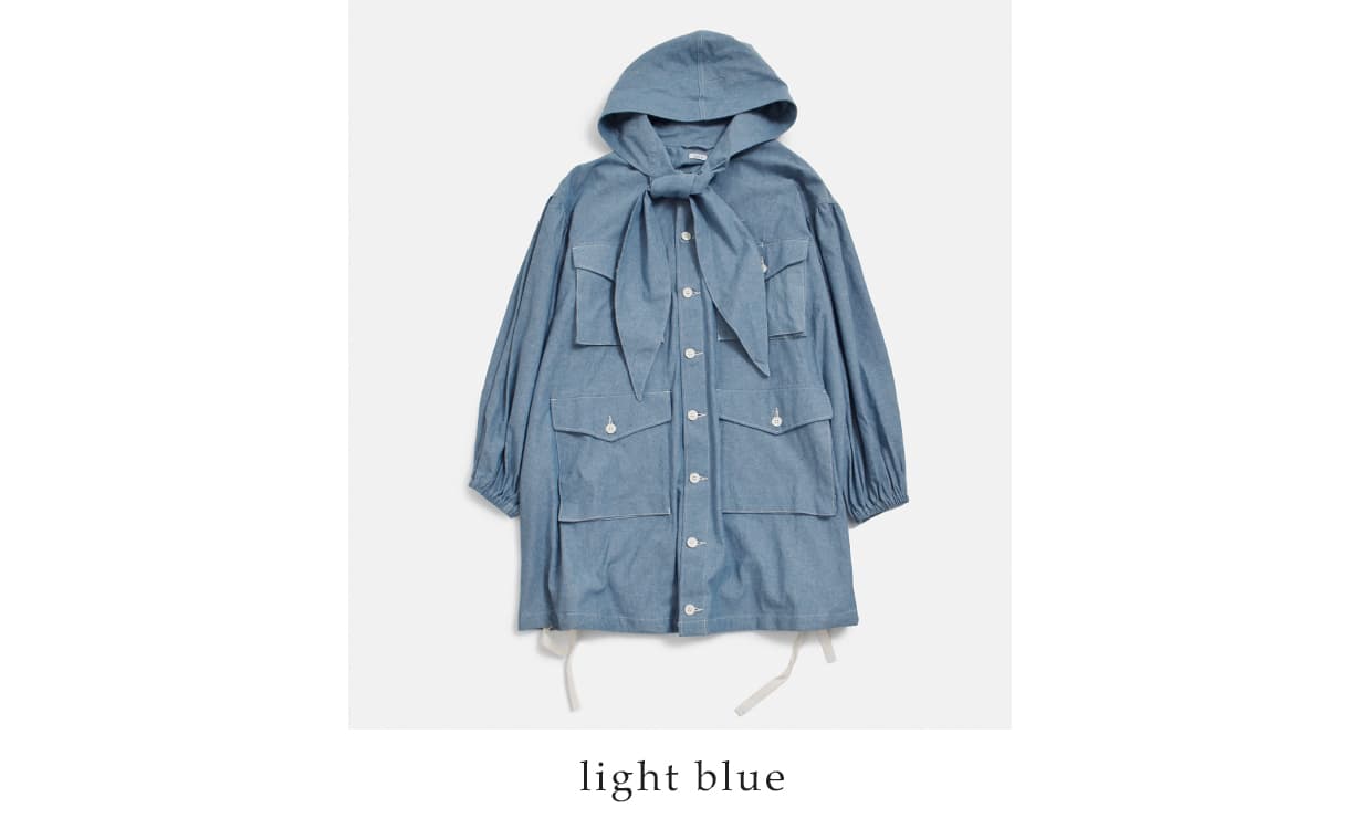 tActiコットンシャンブレー フーデッドフィールドドレス “Hooded Field Dress” sw814