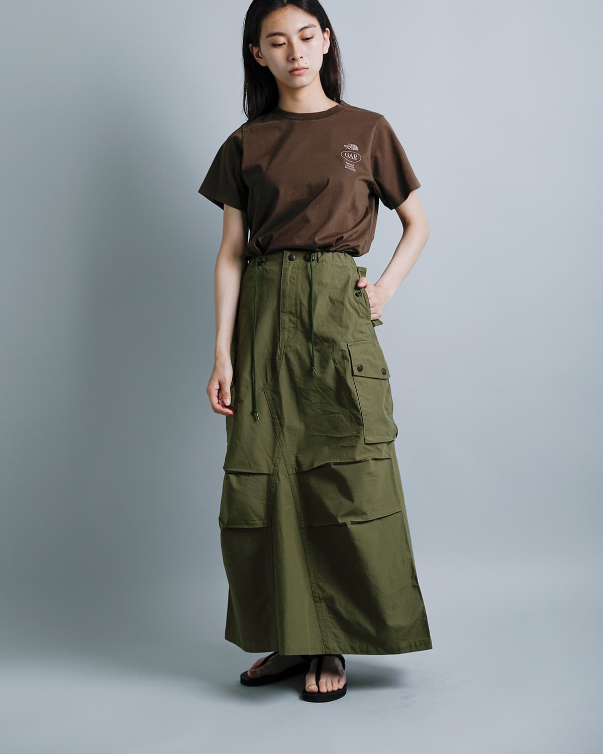 Needlesコットンリップストップ フィールドスカート“Field Skirt” sx160