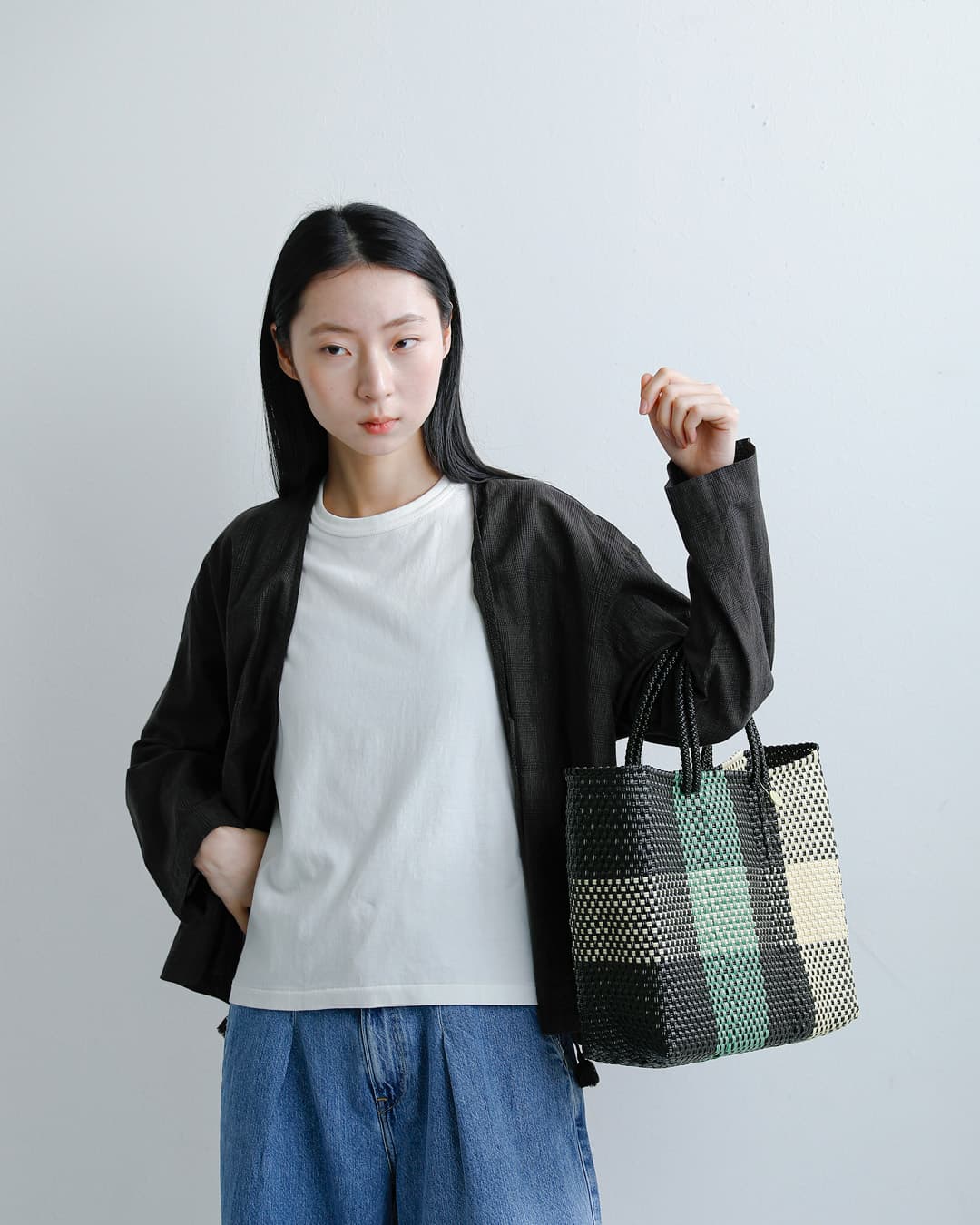 Letraメルカドバッグ Sサイズ “TABLERO / 3COLORS CHECK / ARENA” ta-3c-ar-s