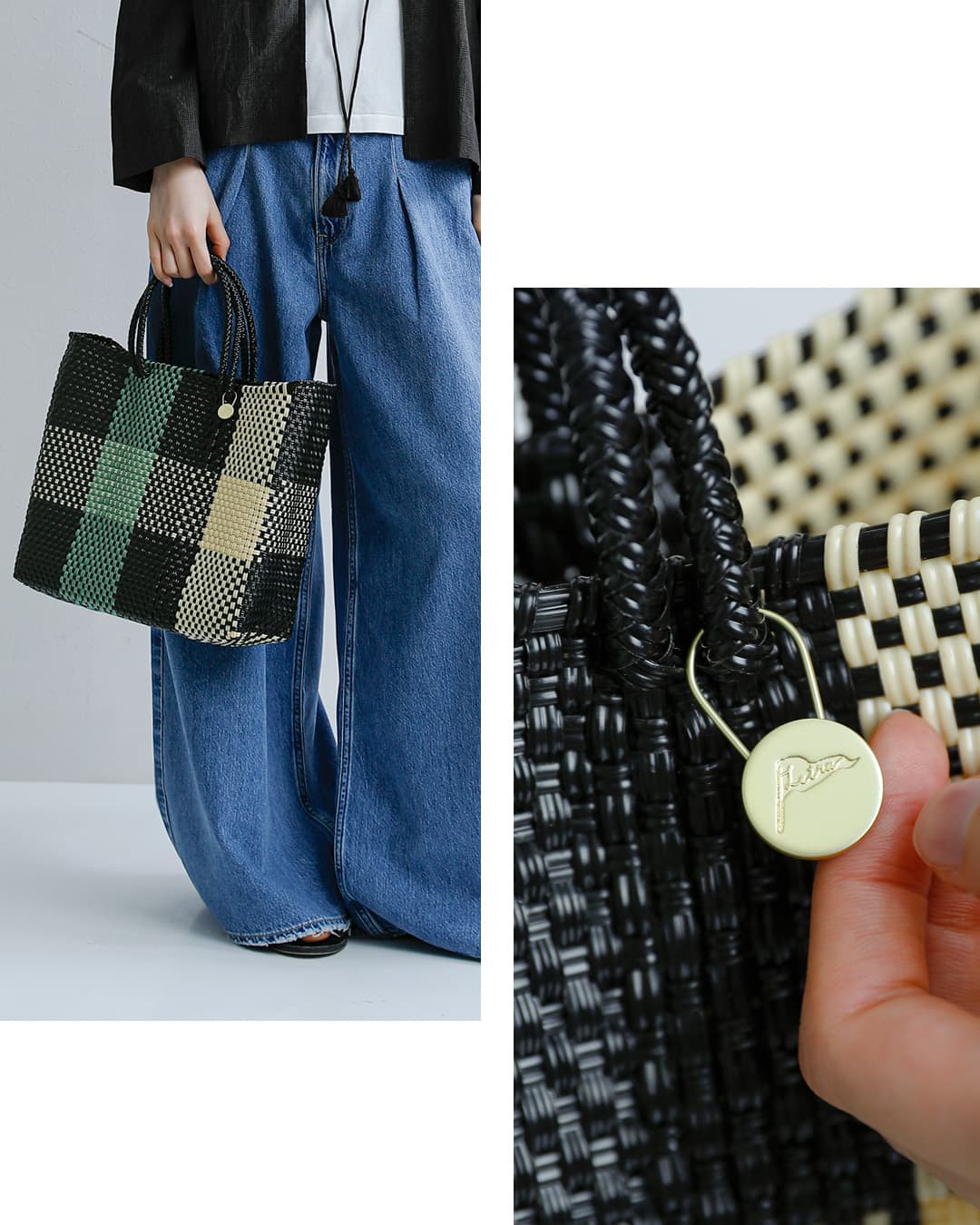 Letraメルカドバッグ Sサイズ “TABLERO / 3COLORS CHECK / ARENA” ta-3c-ar-s
