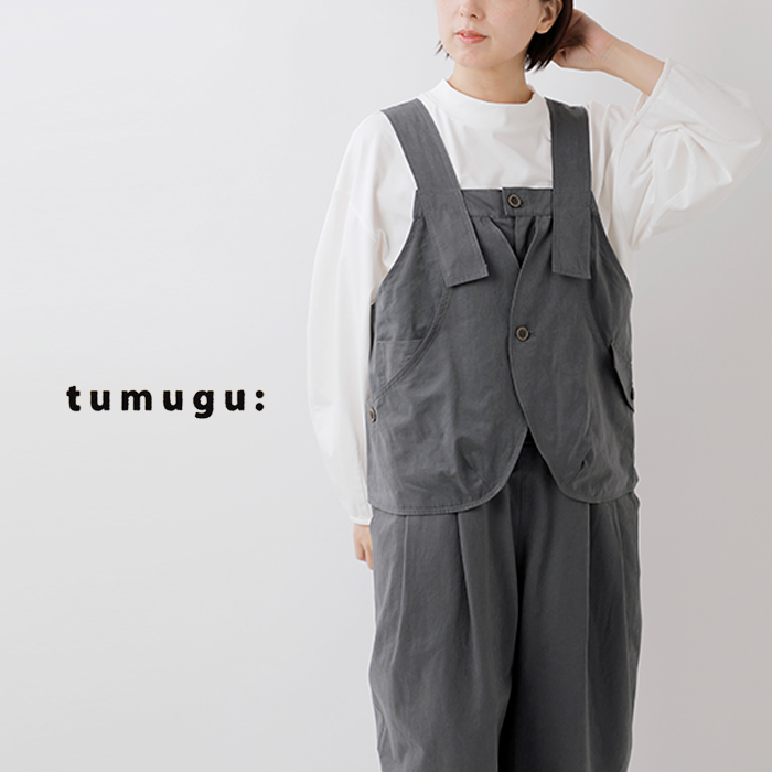 tumugu ツムグ コットン ナイロン サロペット tb25433 レディース