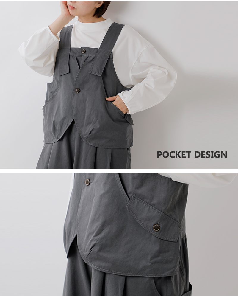 クーポン対象】tumugu ツムグ コットン ナイロン サロペット tb25433