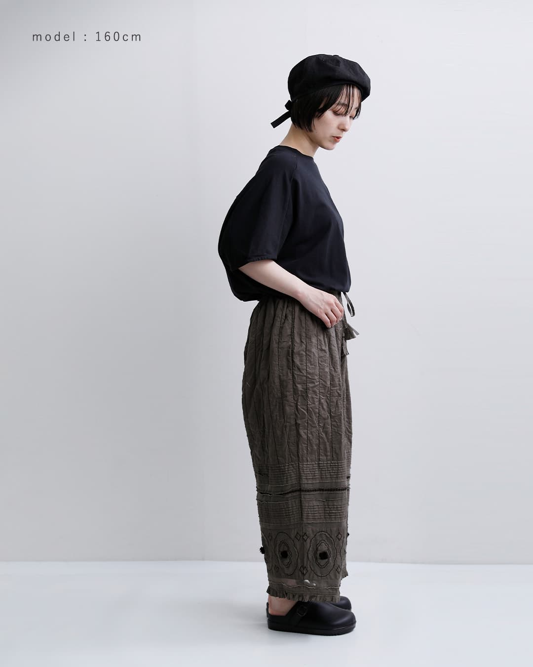tumugu(ツムグ)キャンブリック コットンメッシュ パンツ tb26119