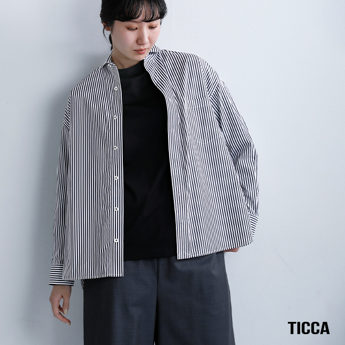 TICCAコットン スクエア ビッグ シャツ tbfs-001