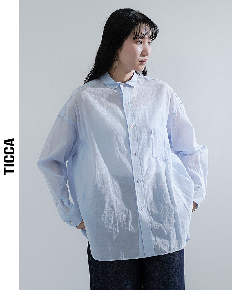 TICCA(ティッカ)コットンシルクスクエアビッグシャツunitbfs-113