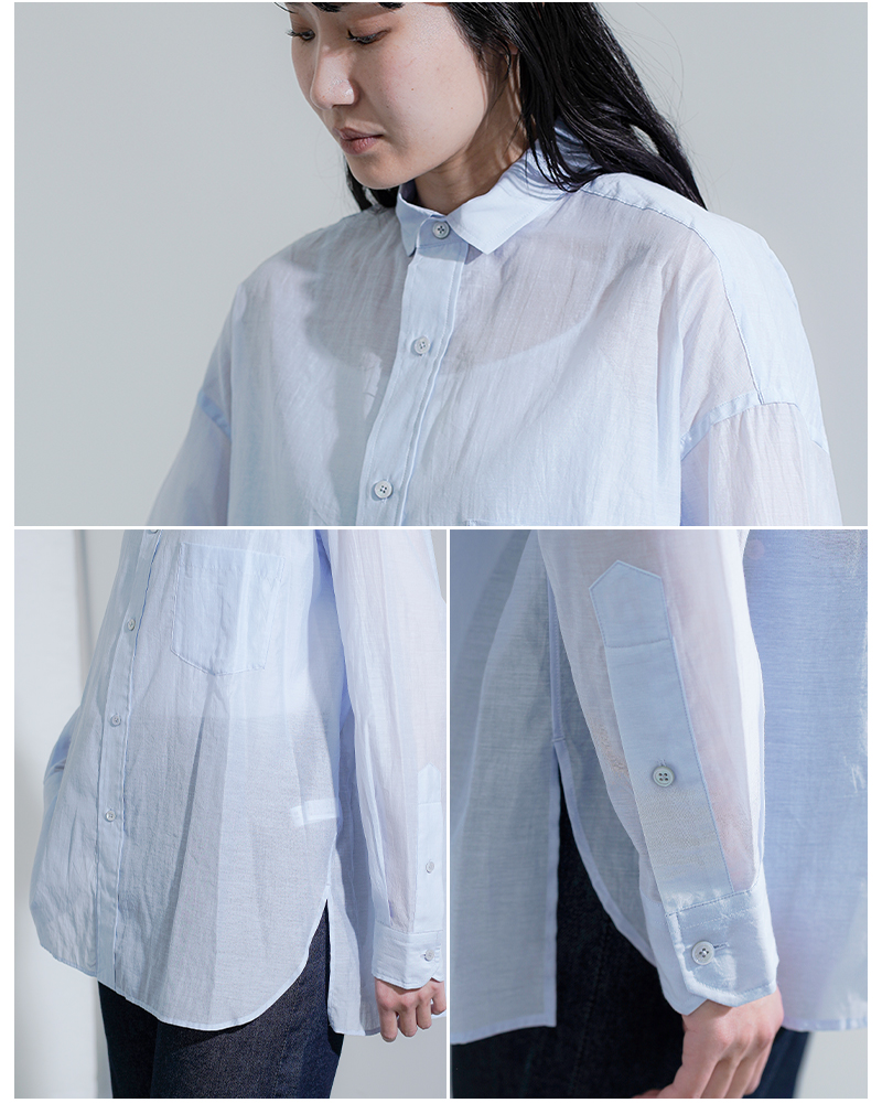 TICCA(ティッカ)コットンシルクスクエアビッグシャツunitbfs-113