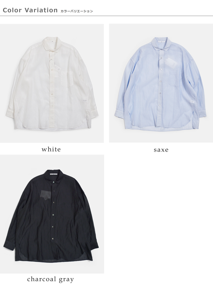 TICCA(ティッカ)コットンシルクスクエアビッグシャツunitbfs-113