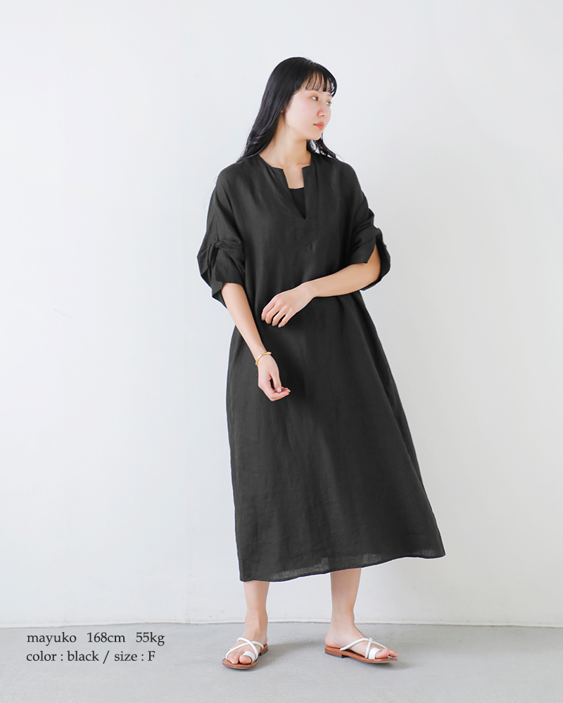 TICCA(ティッカ)リネンツイストスリーブワンピースtbfs-405