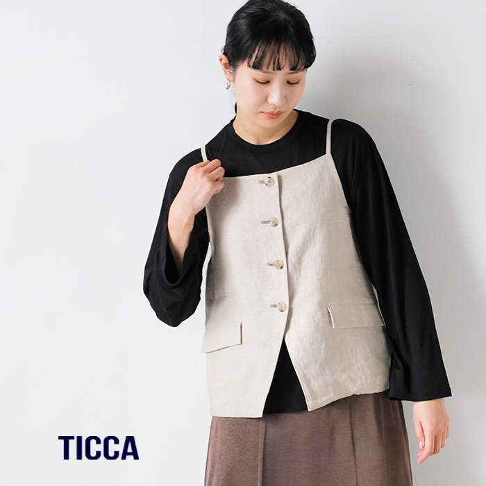 TICCA(ティッカ)リネンキャミソールベストtbfs-413