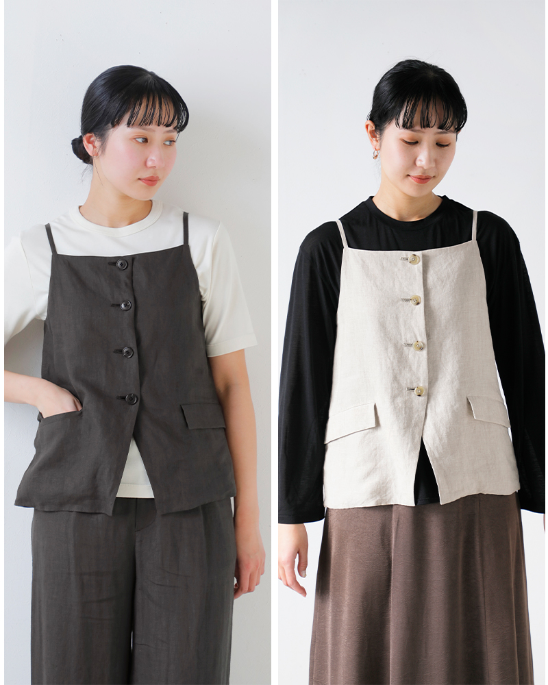 TICCA(ティッカ)リネンキャミソールベストtbfs-413