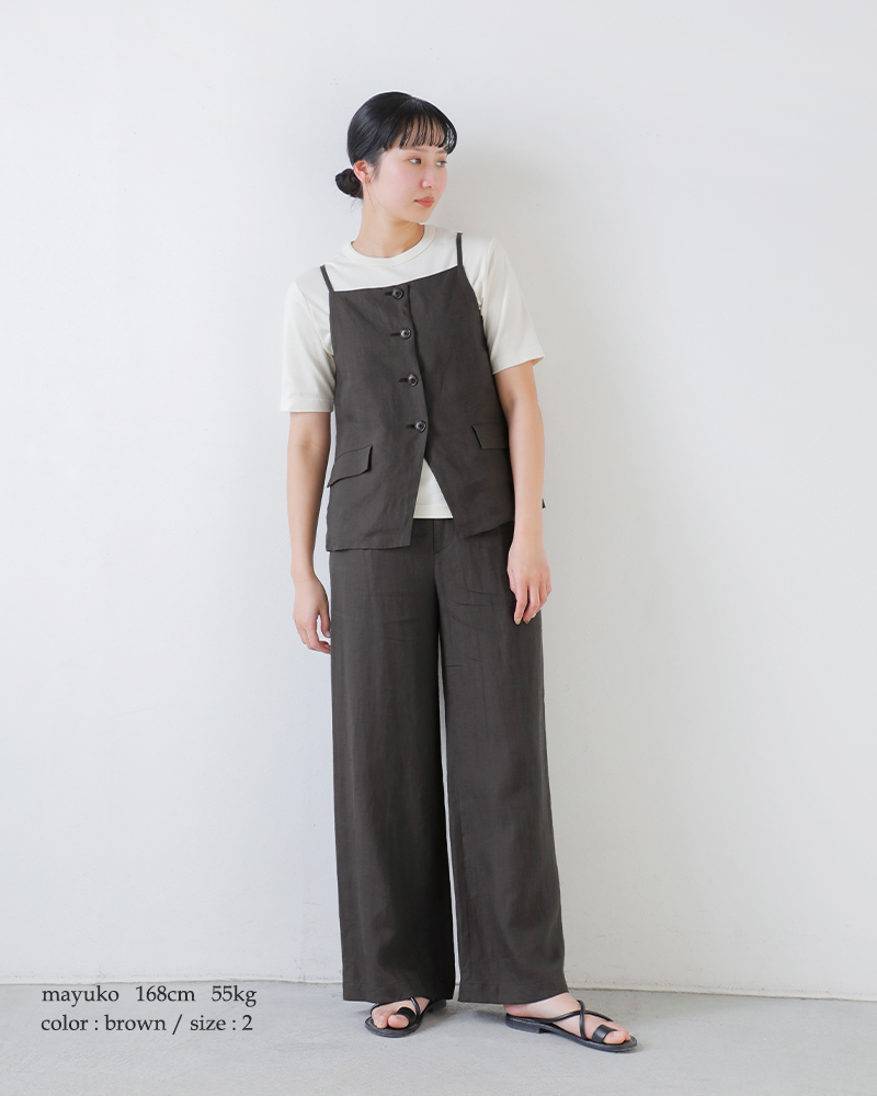 TICCA(ティッカ)リネンワイドタックパンツtbfs-414