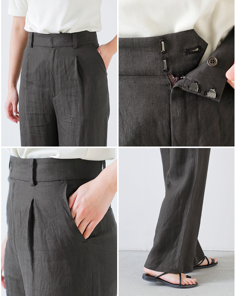 TICCA(ティッカ)リネンワイドタックパンツtbfs-414