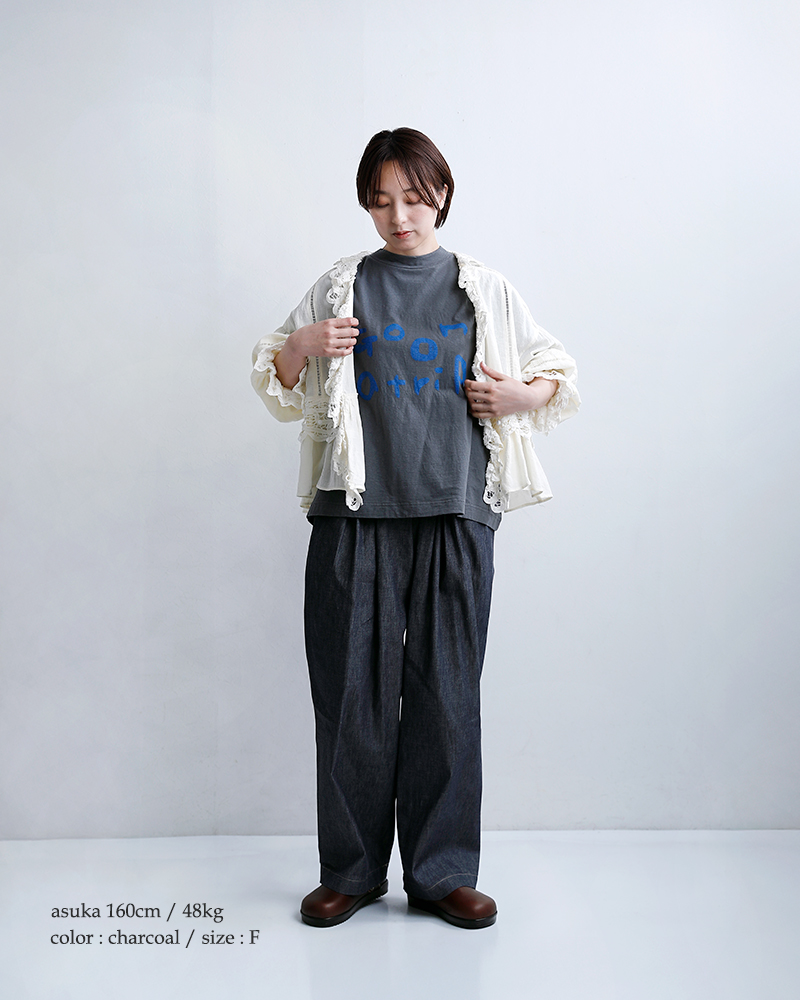 tumuguコットン ラフィ天竺 プリント Tシャツ tc26103